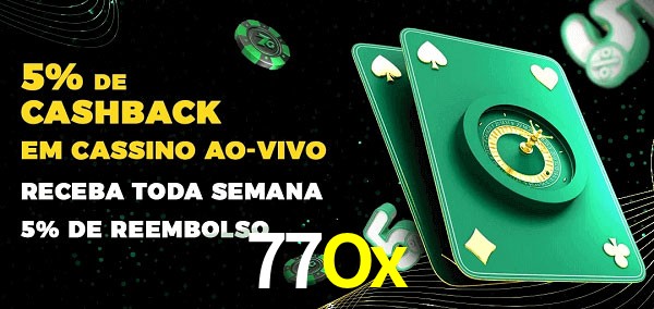 Promoções do cassino ao Vivo 77Ox